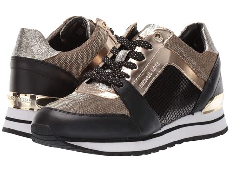 michael kors billie trainer black gold|Michael Kors Women's Billie Trainer Running Sneakers .